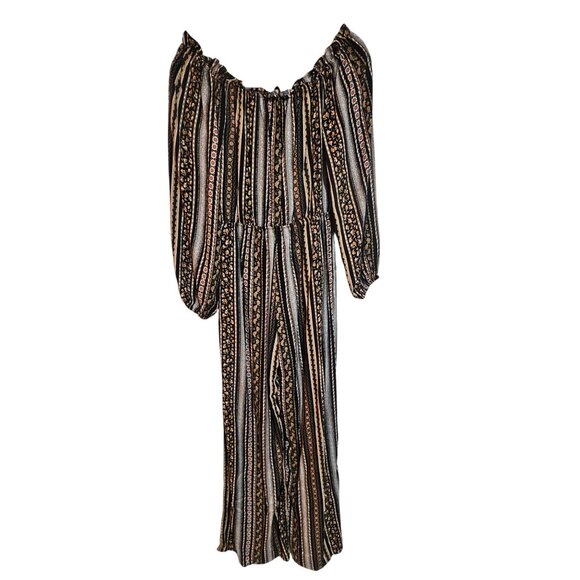 Gilli Womans Midi Dress S Rayon Black Gold Boho Chic Date Night Whimsygoth - Picture 4 of 14